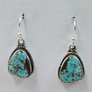 Egyptian Turquoise 1" 925 Sterling Silver Earrings (REXT88-151)