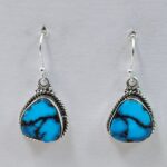 Egyptian Turquoise 1" 925 Sterling Silver Earrings (REXT88-152)