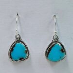 Egyptian Turquoise 1" 925 Sterling Silver Earrings (REXT88-153)