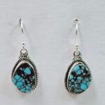 Egyptian Turquoise 1.25" 925 Sterling Silver Earrings (REXT88-156)