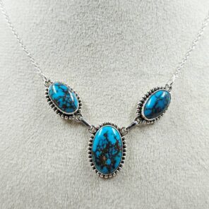 Egyptian Turquoise 925 Sterling Silver Necklace (REXT88-179)