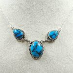 Egyptian Turquoise 925 Sterling Silver Necklace (REXT88-180)