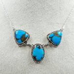 Egyptian Turquoise 925 Sterling Silver Necklace (REXT88-181)