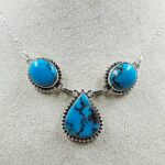 Egyptian Turquoise 925 Sterling Silver Necklace (REXT88-182)