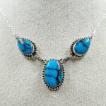 Egyptian Turquoise 925 Sterling Silver Necklace (REXT88-183)