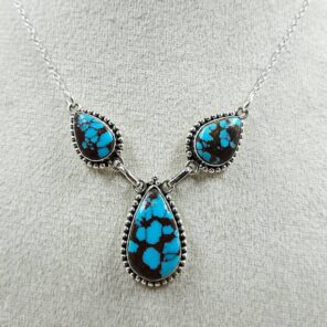 Egyptian Turquoise 925 Sterling Silver Necklace (REXT88-184)
