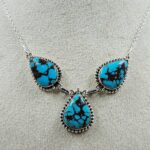 Egyptian Turquoise 925 Sterling Silver Necklace (REXT88-185)
