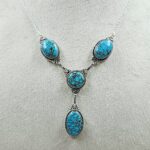 Egyptian Turquoise 925 Sterling Silver Necklace (REXT88-190)