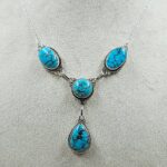 Egyptian Turquoise 925 Sterling Silver Necklace (REXT88-191)
