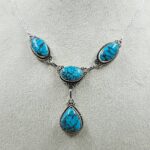Egyptian Turquoise 925 Sterling Silver Necklace (REXT88-192)