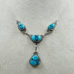 Egyptian Turquoise 925 Sterling Silver Necklace (REXT88-193)