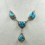 Egyptian Turquoise 925 Sterling Silver Necklace (REXT88-194)