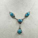 Egyptian Turquoise 925 Sterling Silver Necklace (REXT88-195)