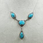 Egyptian Turquoise 925 Sterling Silver Necklace (REXT88-196)