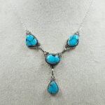 Egyptian Turquoise 925 Sterling Silver Necklace (REXT88-197)