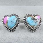 Cotton Candy Turquoise 925 Sterling Silver Earring (REXT139-36)