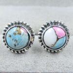 Cotton Candy Turquoise 925 Sterling Silver Earring (REXT139-41)