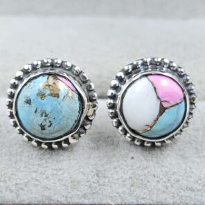 Cotton Candy Turquoise 925 Sterling Silver Earring (REXT139-41)