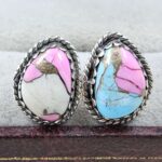 Cotton Candy Turquoise 925 Sterling Silver Earring (REXT139-43)