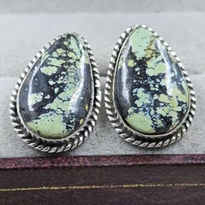 Black Jack Turquoise 925 Sterling Silver Earring (REXT139-54)
