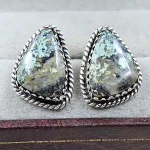 Black Jack Turquoise 925 Sterling Silver Earring (REXT139-47)