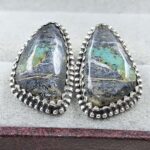 Black Jack Turquoise 925 Sterling Silver Earring (REXT139-51)