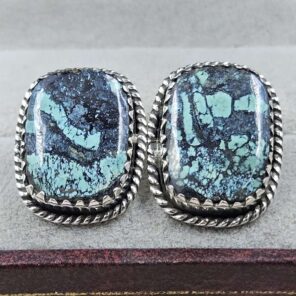 Black Jack Turquoise 925 Sterling Silver Earring (REXT139-60)