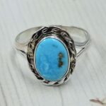 White Water Turquoise Size US 9 925 Sterling Silver Ring (REXT49-515)