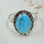 White Water Turquoise Size US 9 925 Sterling Silver Ring (REXT49-514)