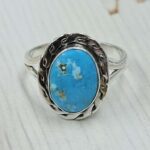 White Water Turquoise Size US 7 925 Sterling Silver Ring (REXT49-509)