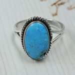 White Water Turquoise Size US 6 925 Sterling Silver Ring (REXT49-526)