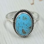 White Water Turquoise Size US 9 925 Sterling Silver Ring (REXT49-518)