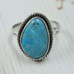 White Water Turquoise Size US 7 925 Sterling Silver Ring (REXT49-525)
