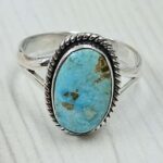 White Water Turquoise Size US 7 925 Sterling Silver Ring (REXT49-524)