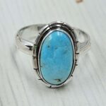 White Water Turquoise Size US 7 925 Sterling Silver Ring (REXT49-528)