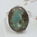 Kingman Turquoise Size US 10" 925 Sterling Silver Ring (RS107-281)