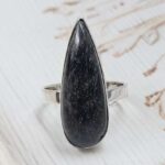 Silver Sheen Obsidian Size US 10" 925 Sterling Silver Ring (RS107-288)