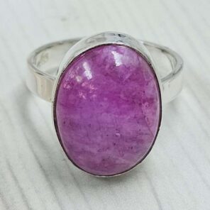 Pink Rainbow Moonstone Size US 8" 925 Sterling Silver Ring (RS107-266)