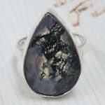 Moss Agate Size US 7" 925 Sterling Silver Ring (RS107-252)