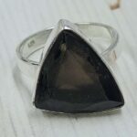 Smoky Quartz Size US 7" 925 Sterling Silver Ring (RS107-256)