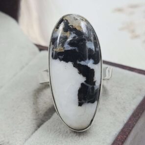Zebra Jasper Size US 9" 925 Sterling Silver Ring (RS107-273)
