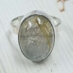 Labradorite & Golden Rutile Doublet Size US 7" 925 Sterling Silver Ring (RS107-260)