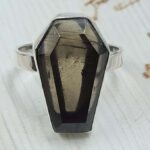 Smoky Quartz Size US 10" 925 Sterling Silver Ring (RS107-283)