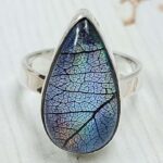 Aurora Opal Leaf Size US 6" 925 Sterling Silver Ring (RS107-248)