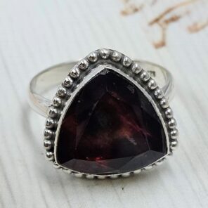 Synthetic Ammolite Size US 11 925 Sterling Silver Ring (REXT6-222)