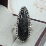 Silver Sheen Obsidian Size US 9 925 Sterling Silver Ring (REXT6-203)