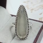 Selenite Size US 10 925 Sterling Silver Ring (REXT6-210)