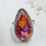 Pink Dahlia Turquoise Size US 6 925 Sterling Silver Ring (REXT6-182)