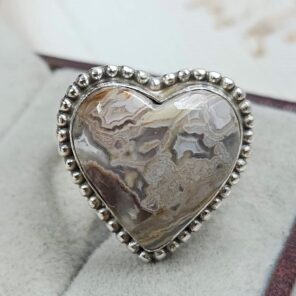 Crazy Lace Agate Size US 11 925 Sterling Silver Ring (REXT6-223)