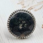 Moss Agate Size US 10 925 Sterling Silver Ring (REXT6-209)